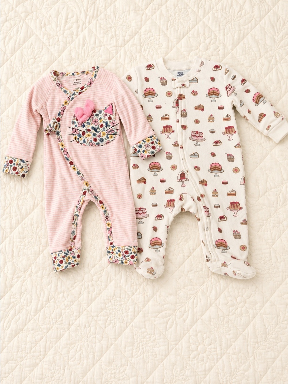 Baby Girl Sleeper Bundle 6-9M Mud Pie + Hudson Baby Desserts